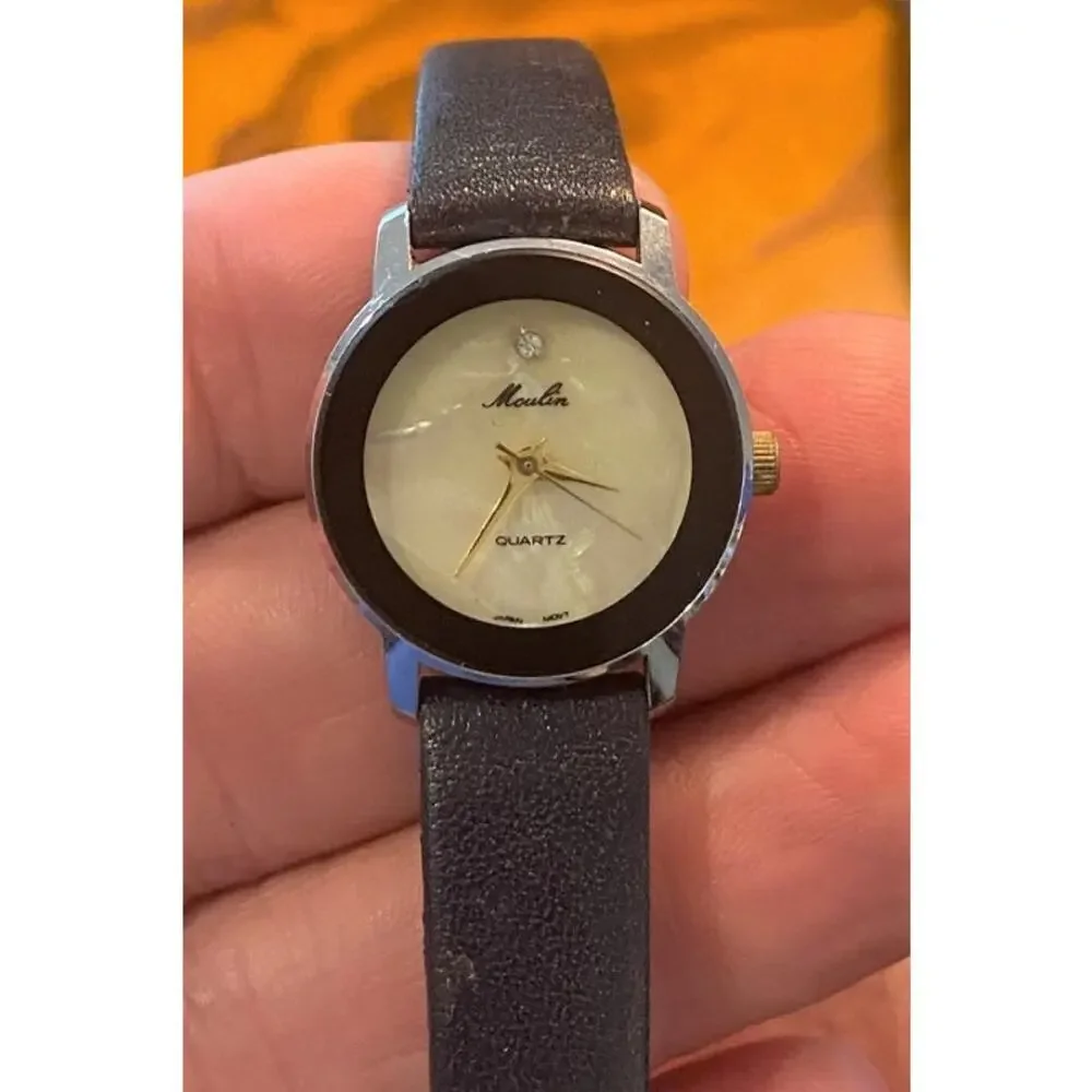 VTG women's 22mm Silver Tone Moulin Watch, MOP Face